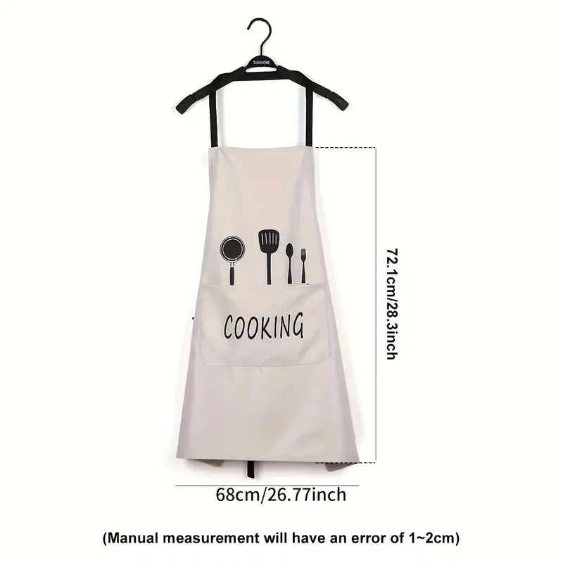 Waterproof Kitchen Apron Cooking Smock with Pocket - 5