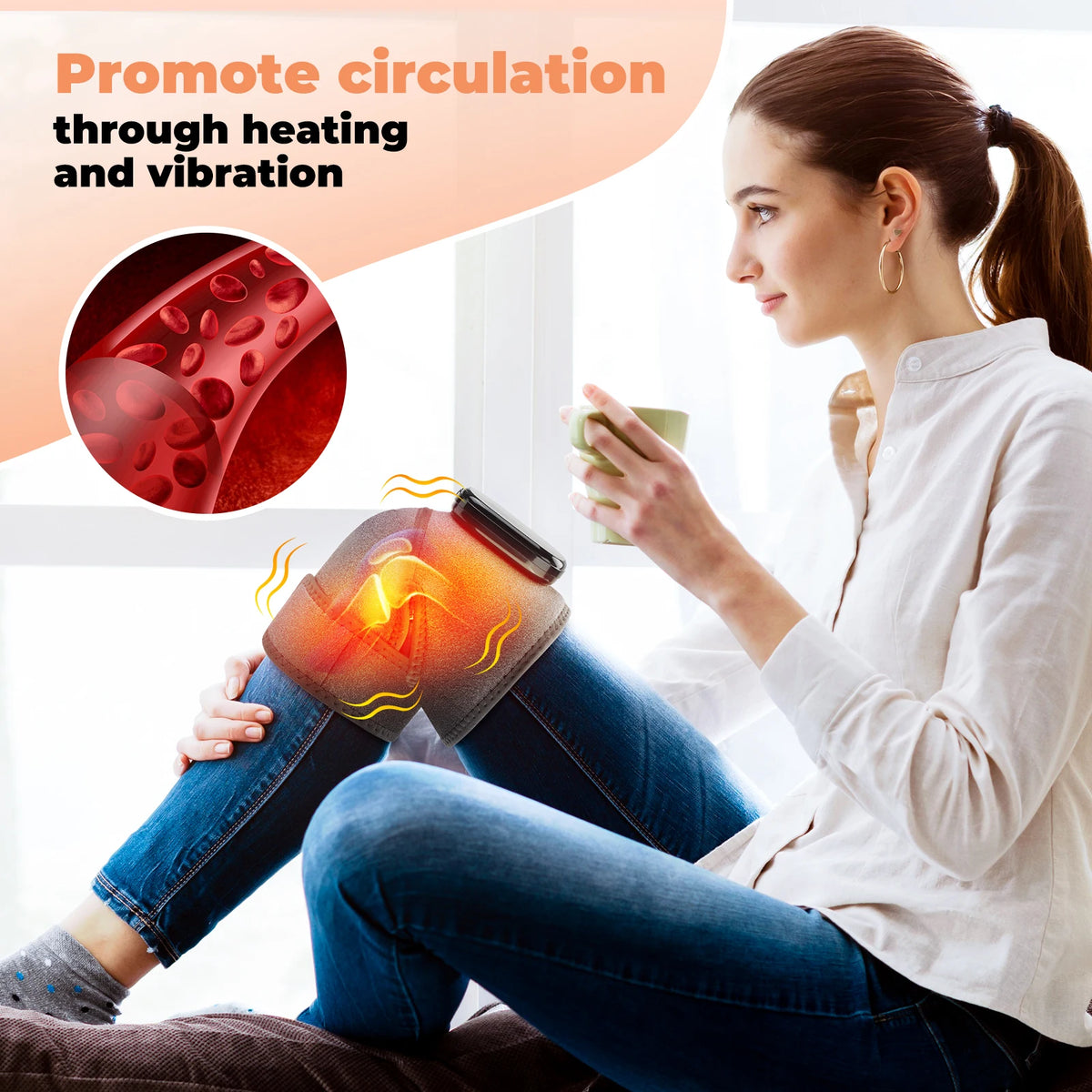 Cordless Heated Knee Massager and Heating Pad