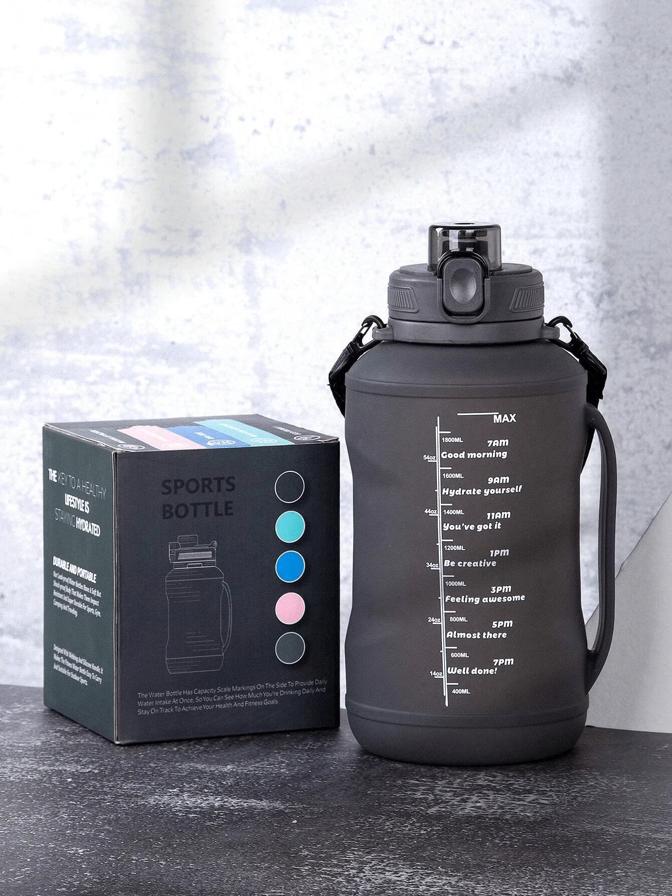 2L Collapsible Water Bottle Large Silicone Sports Jug with Straw Handle - 7