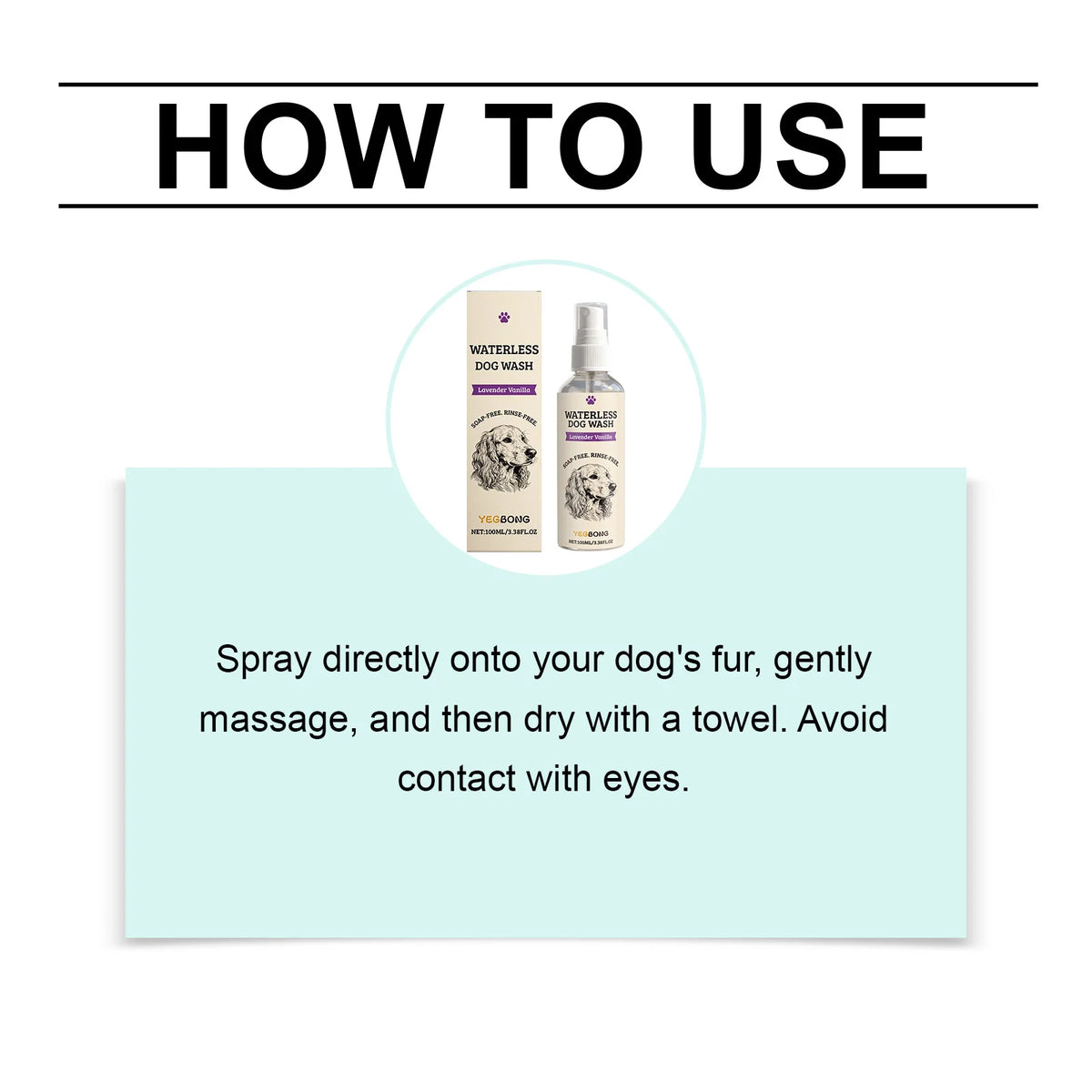 Waterless Dog Shampoo Spray Foaming Dry Bath Pet Cleaning