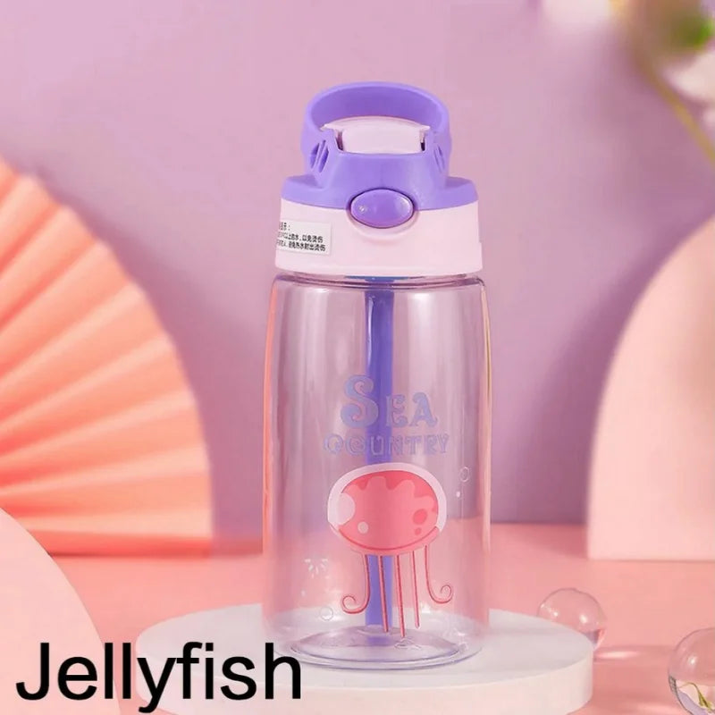 Kids Water Bottle with Straw Cartoon Sippy Cup Leakproof Drinking Bottle - 11