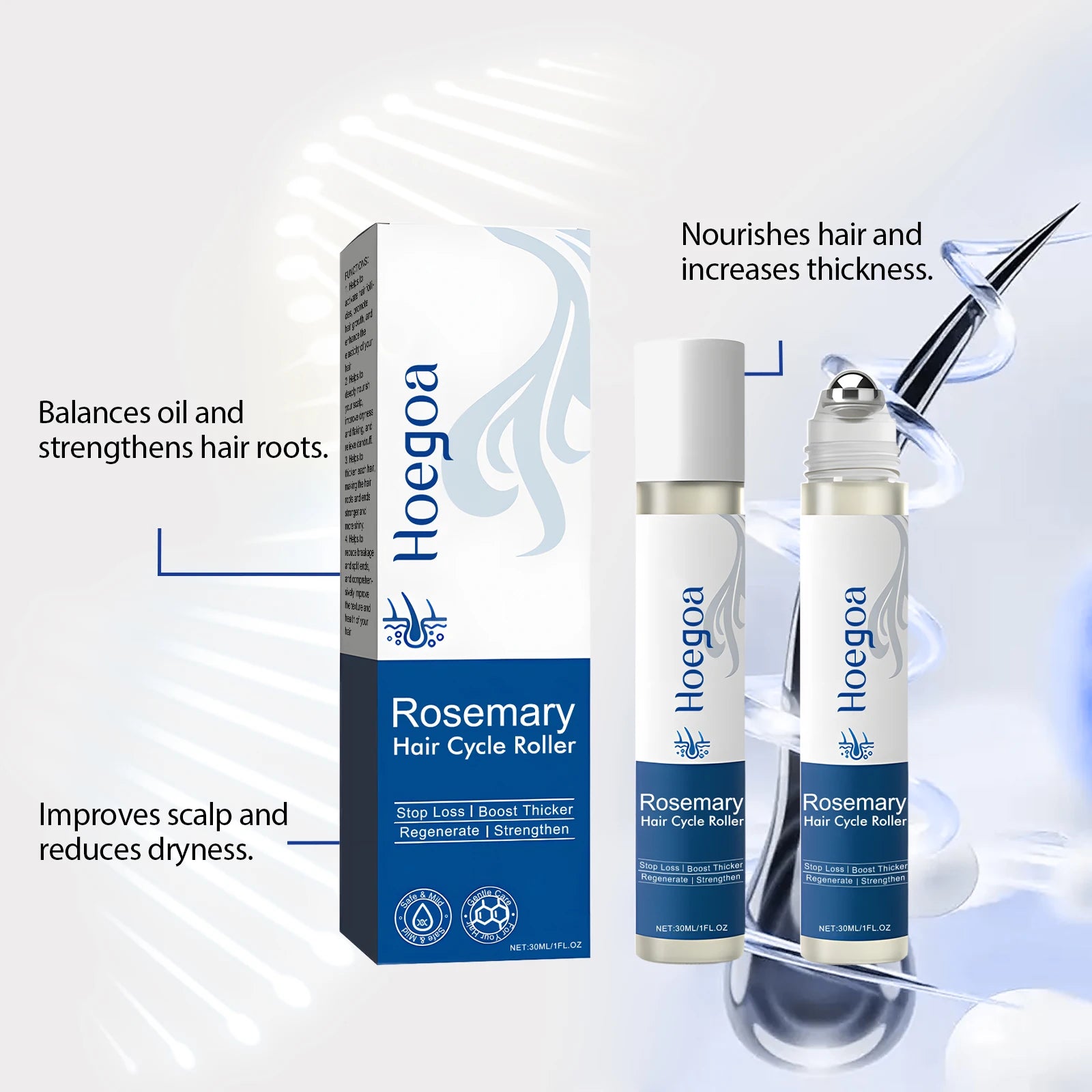 Rosemary Hair Growth Serum Roller Split Ends Repair Oil - 9
