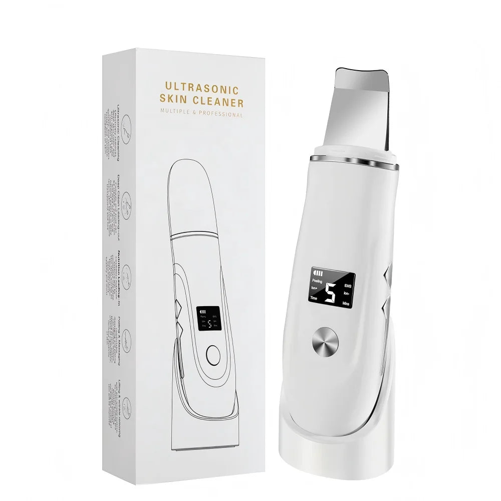 4 in 1 Ultrasonic Facial Skin Scrubber & Blackhead Remover Spatula