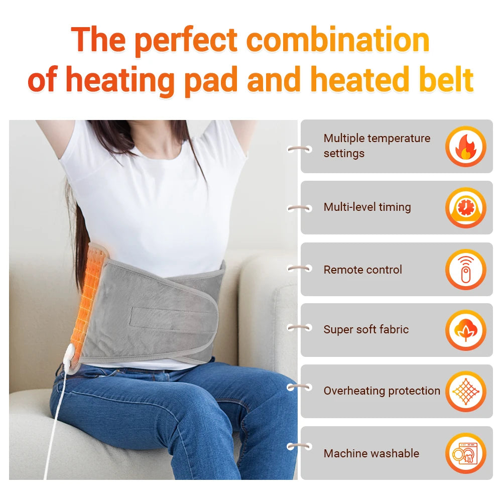 Electric Heating Waist Belt Thermal Pad Back Warmer - 8