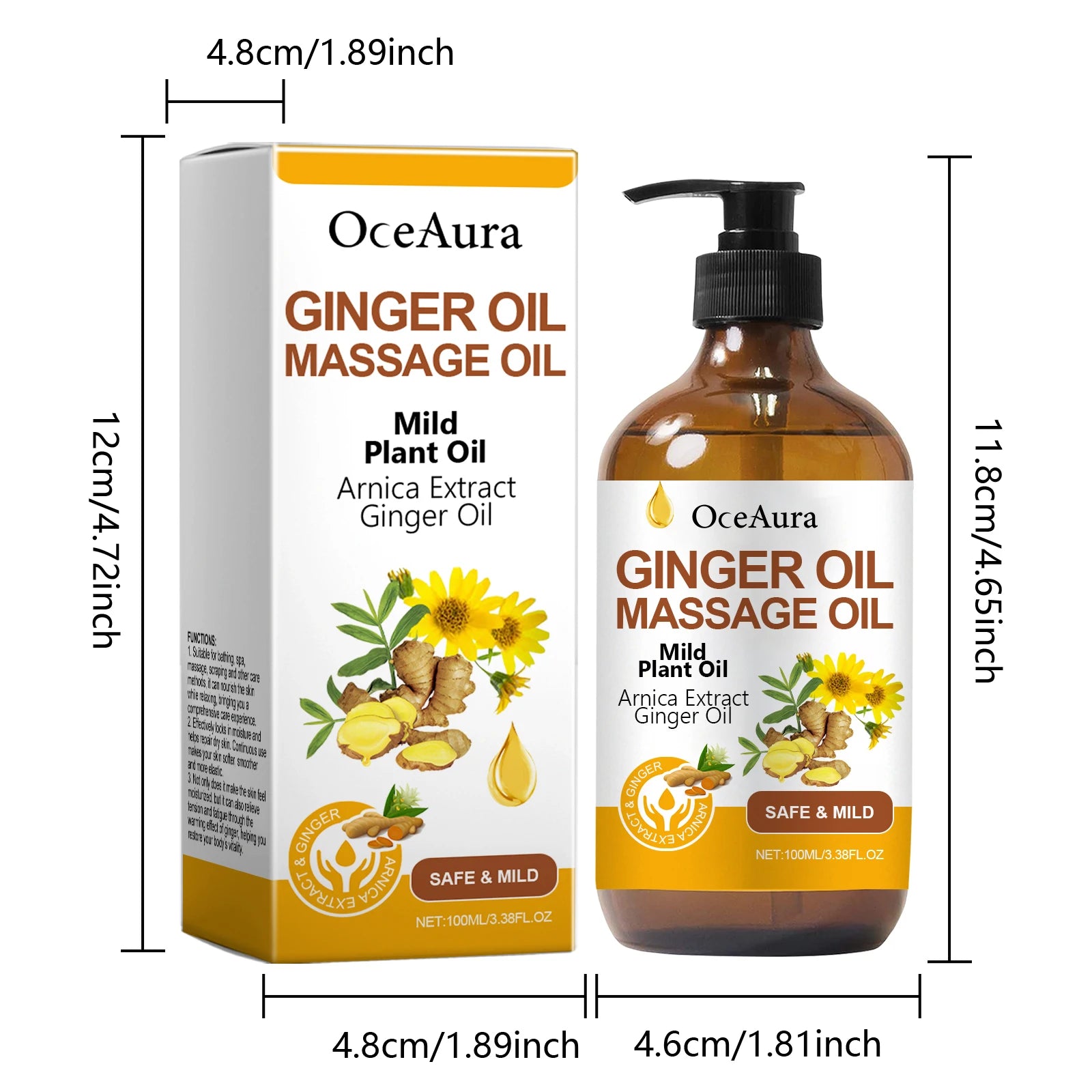 Ginger Massage Oil Body Relaxing Essential Oil - 8