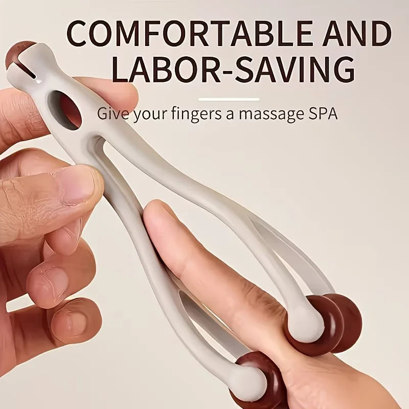 Wood Finger Massage Roller Hand Acupressure Stick Relief Tool
