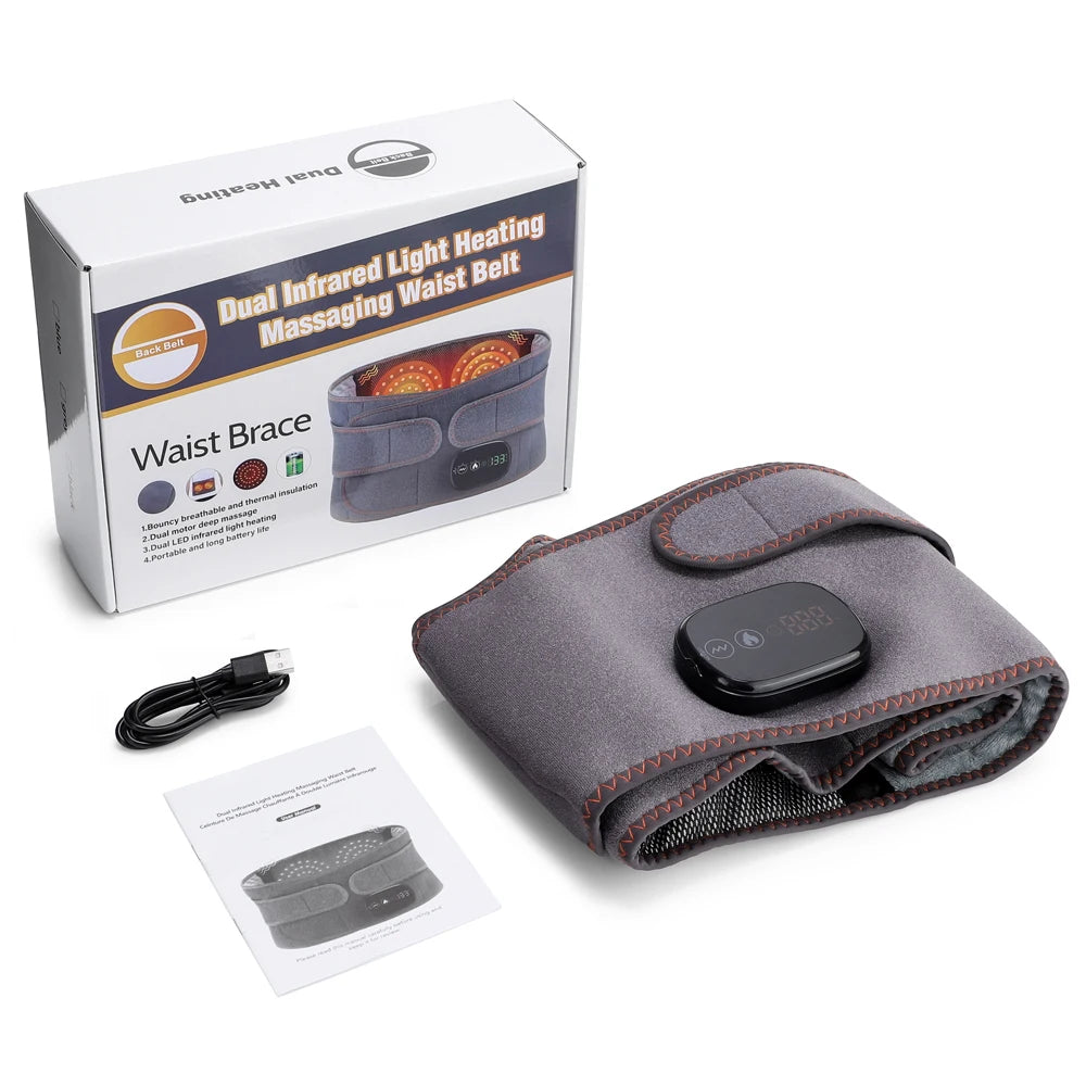 Electric Cordless Heated Waist Massager Red Light Infrared Lumbar Belt - 15