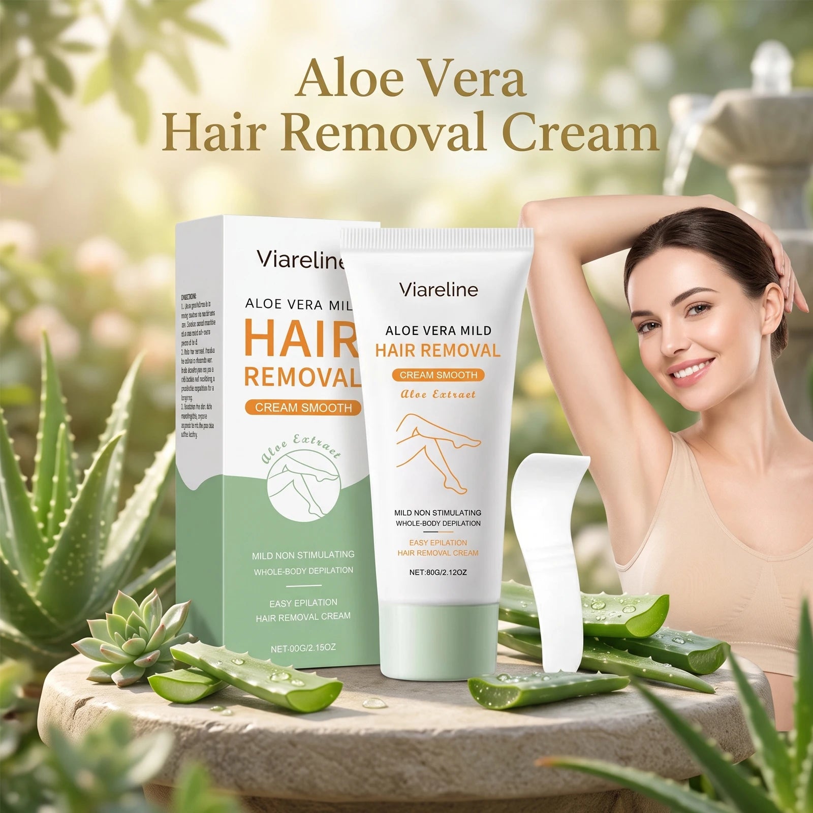 Aloe Vera Hair Removal Cream Painless Depilatory Cream for Smooth Skin - 1