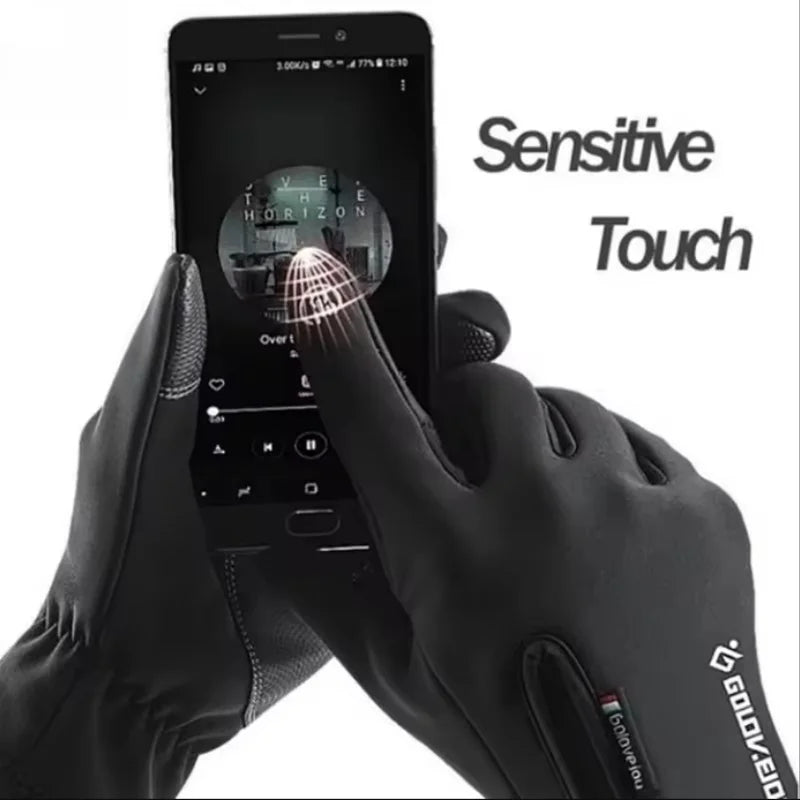 Mens Thermal Winter Gloves Waterproof Touch Screen Non-Slip Riding Gear - 4