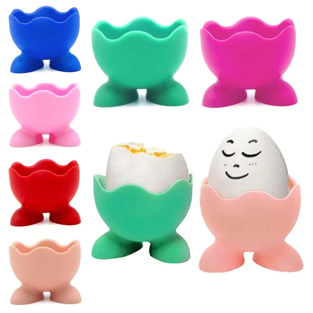 Silicone Egg Cups and Beauty Sponge Holder Stand Set - 3