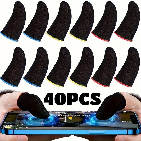 40pc Gaming Finger Sleeves Sweatproof Anti-Slip Touch Screen Controller