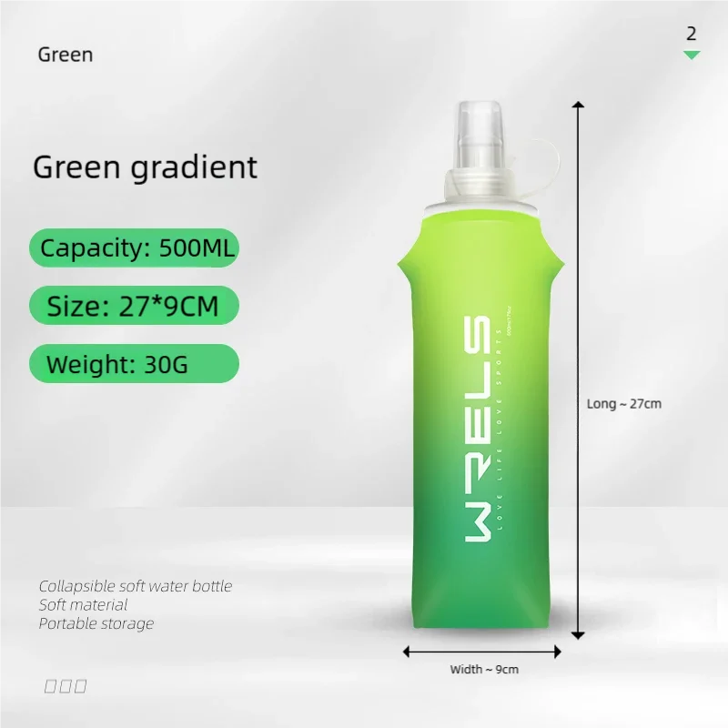 Foldable TPU Soft Flask Water Bottle for Running Hiking and Fitness