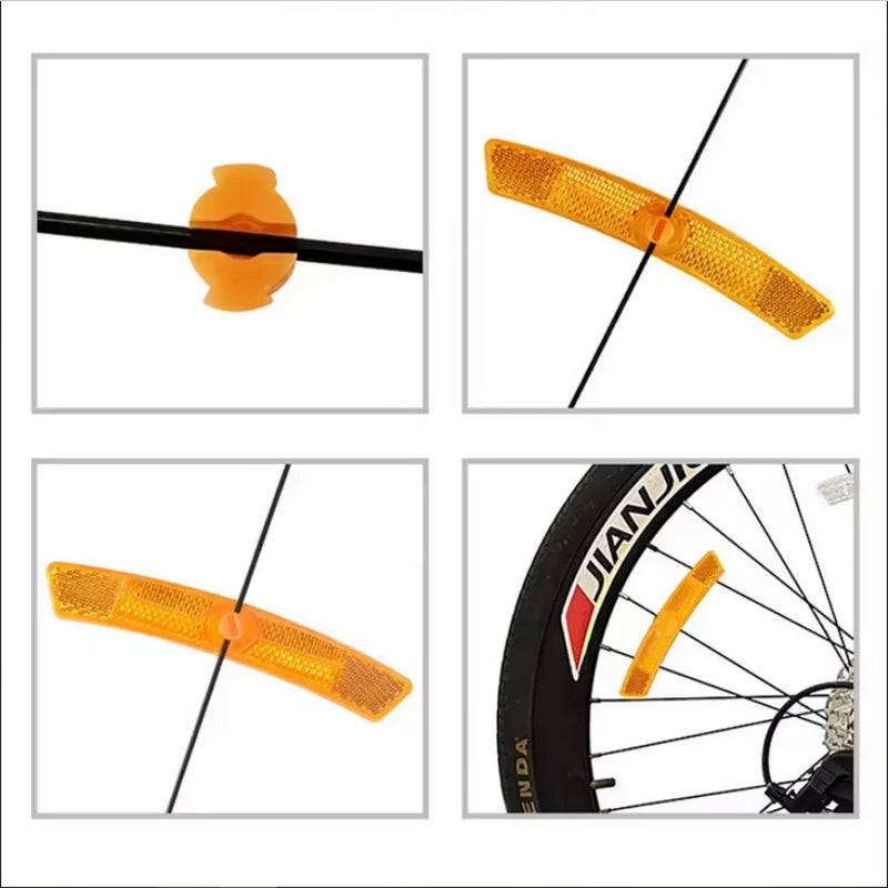 Bike Spoke Reflectors Mountain Bicycle Wheel Rim Safety Warning Light - 4