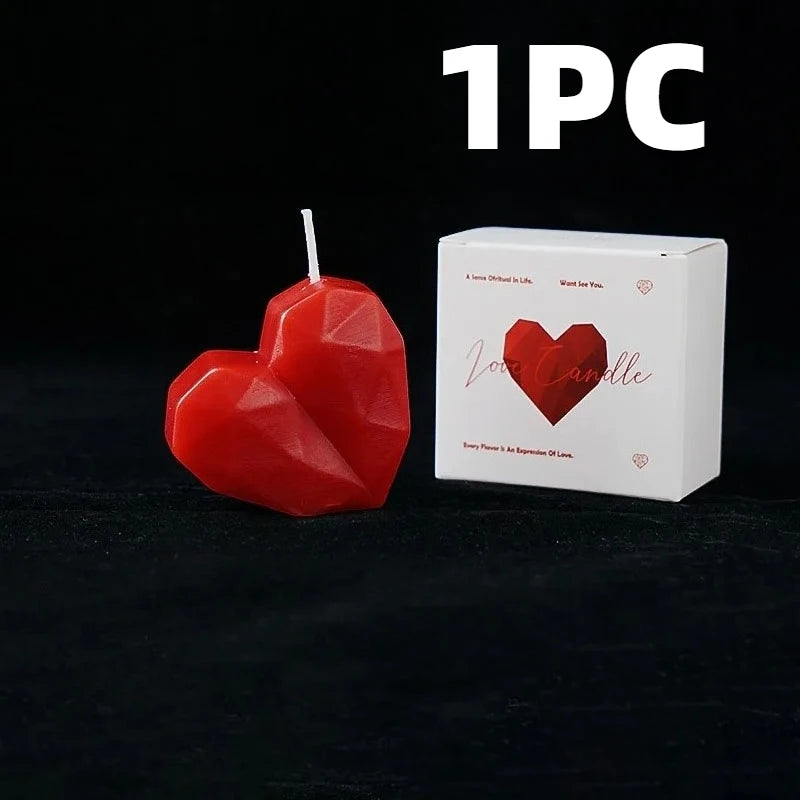 2pc Heart Shaped Scented Aromatherapy Candles Romantic Valentine Gift - 16