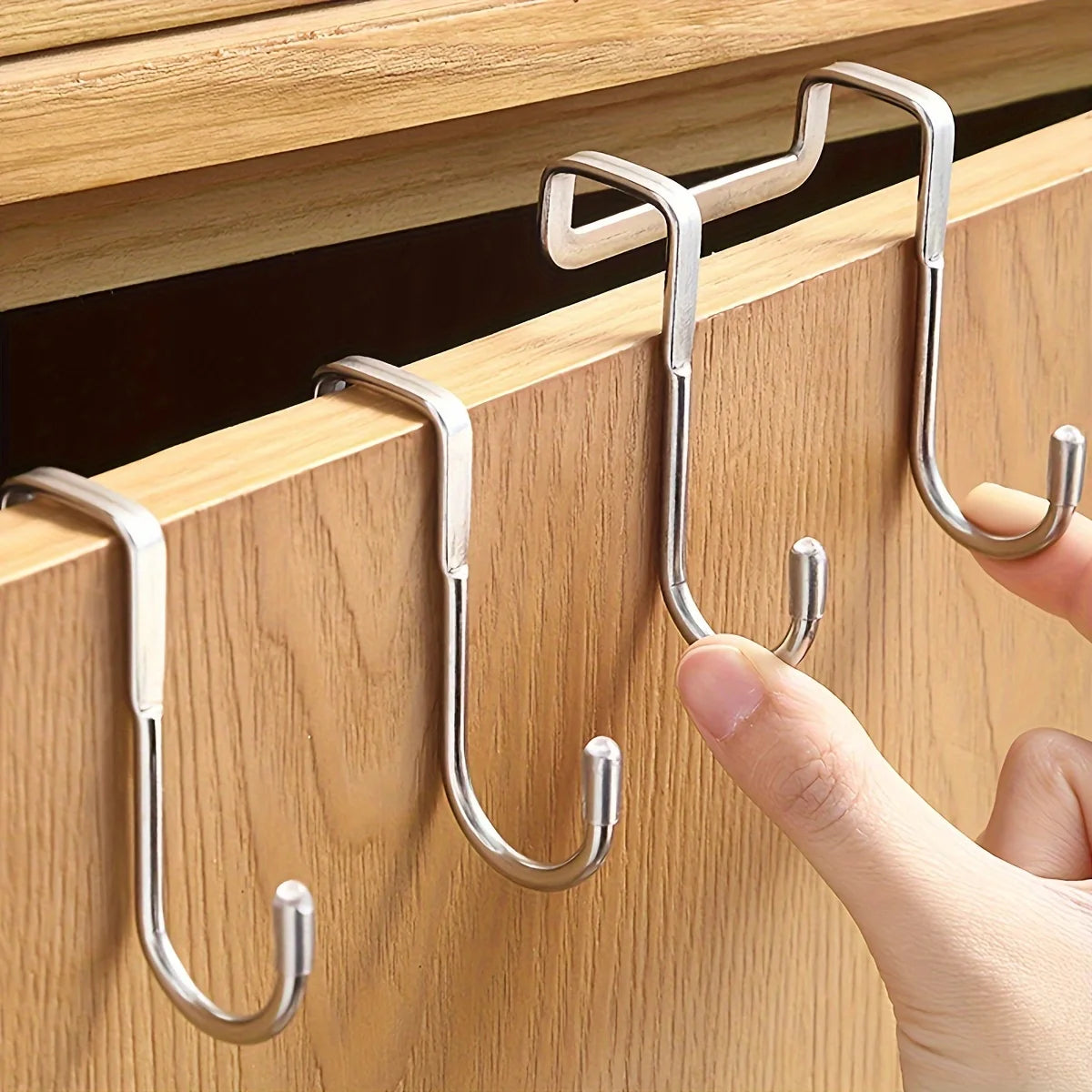 Stainless Steel Over Door Hook Double Hanger for Kitchen and Bathroom
