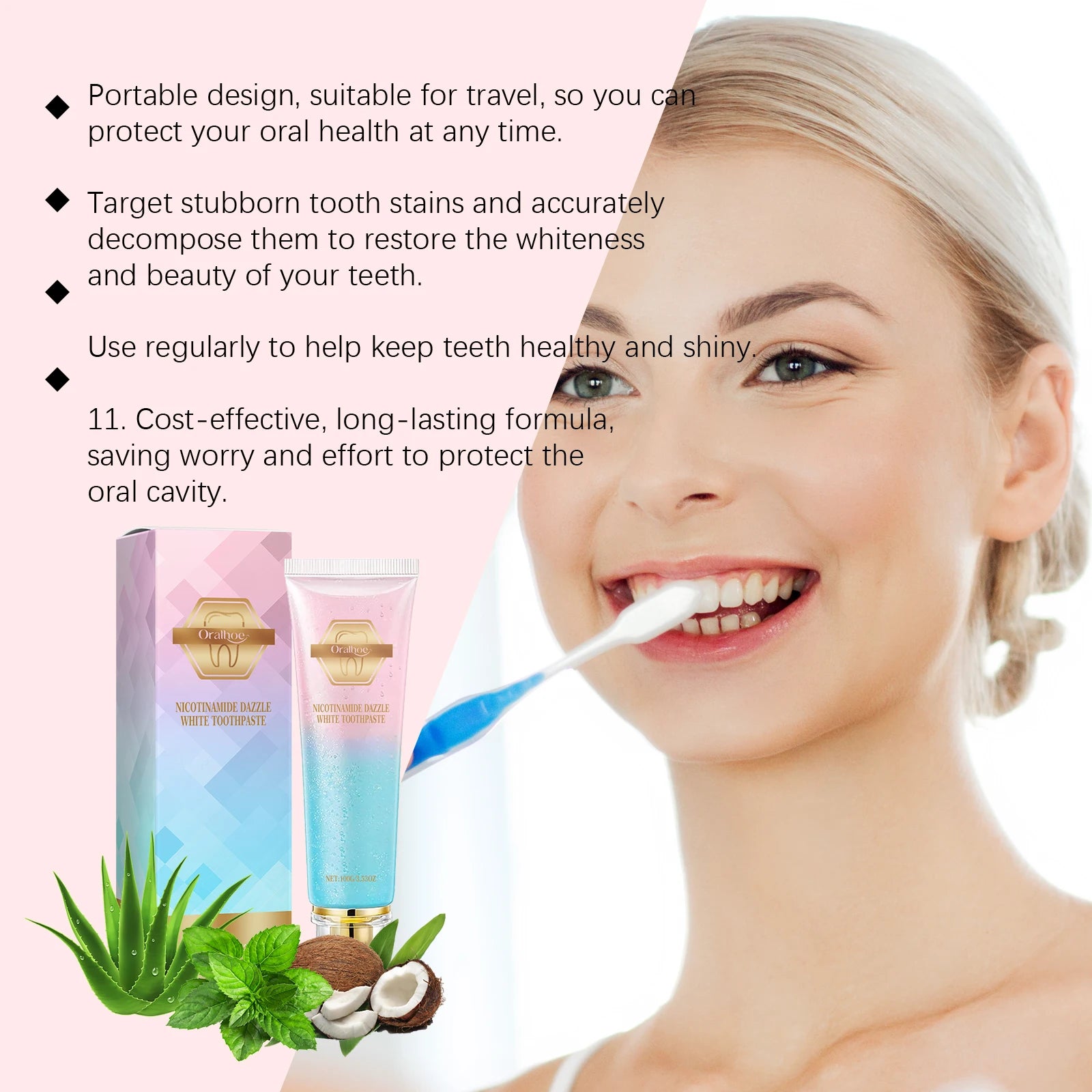Oralhoe Teeth Whitening Toothpaste Repair Cavities Mint Fresh Breath - 18
