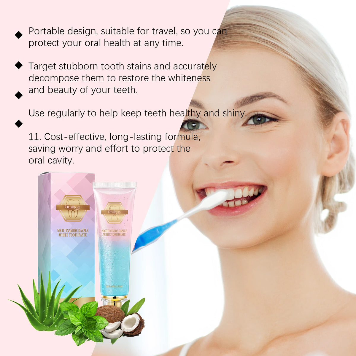Oralhoe Teeth Whitening Toothpaste Repair Cavities Mint Fresh Breath