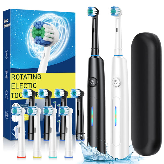 3D Rotating Electric Toothbrush Rechargeable Adult Deep Cleaning