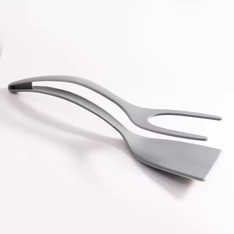 2-in-1 Silicone Food Flipper and Steak Tongs Kitchen Cooking Utensil - 12