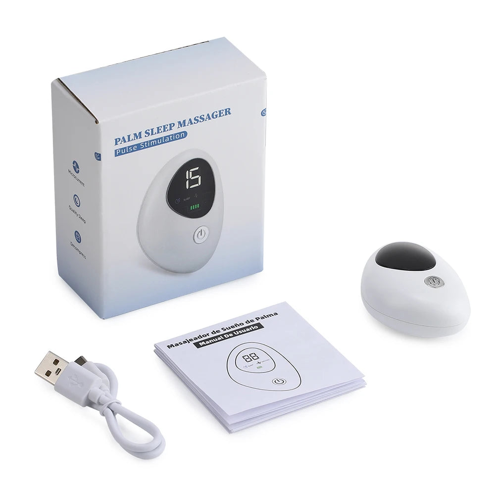 Microcurrent Sleep Aid Device CES Palm Massager for Insomnia Relief