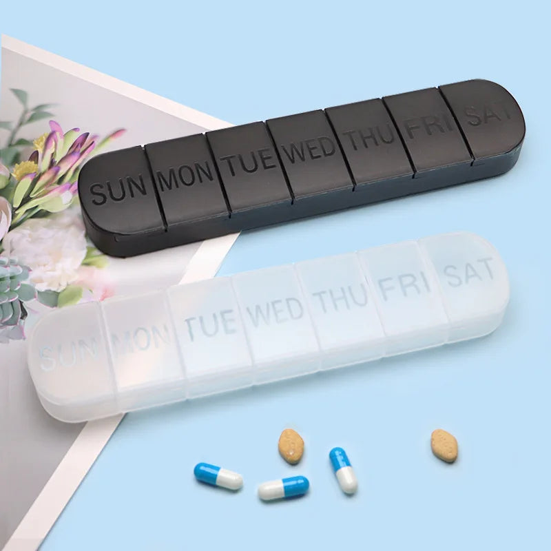 7 Day Weekly Pill Organizer Tablet Medicine Storage Case 2 Pack - 6
