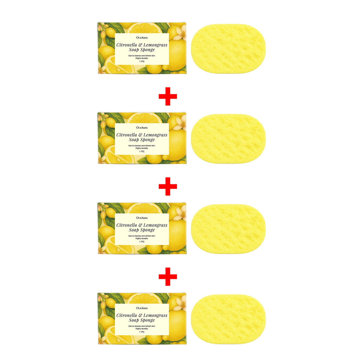 Lemongrass Lemon Exfoliating Bath Sponge Body Cleansing Tool