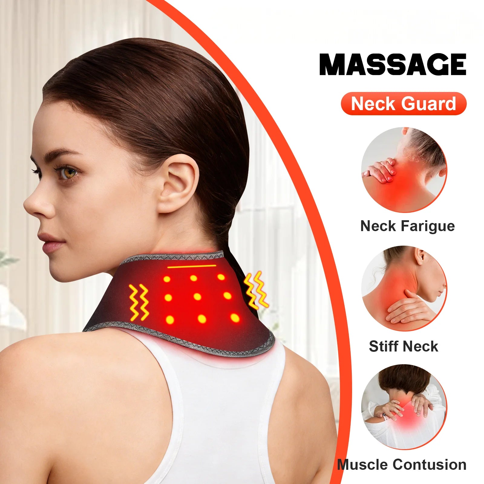 Portable Neck Massager Wrap Vibration Scarf and Relaxation Pad - 3