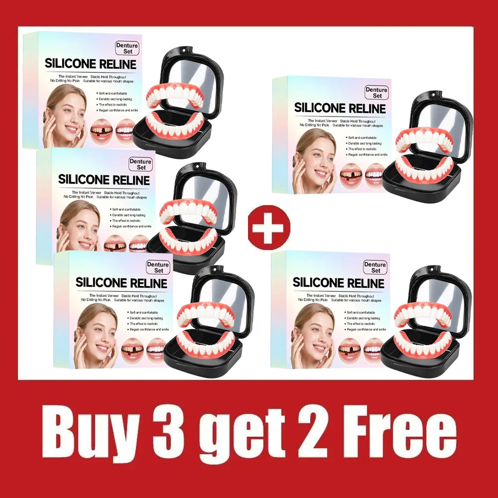 Soft Silicone Dentures Full Set Upper And Lower False Teeth - 15