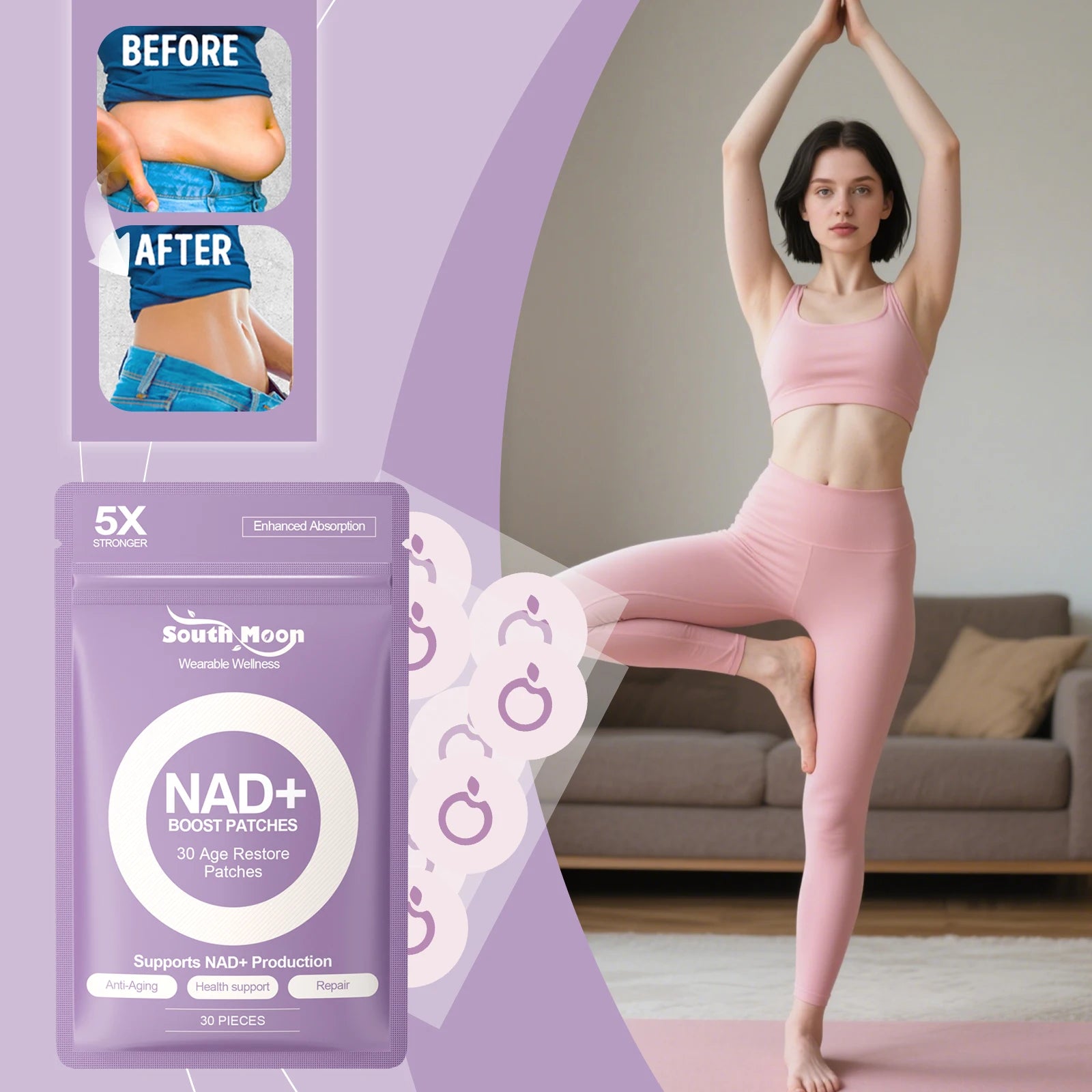 South Moon NAD+ Boost Patches Age Restore Skin Care Stickers - 1