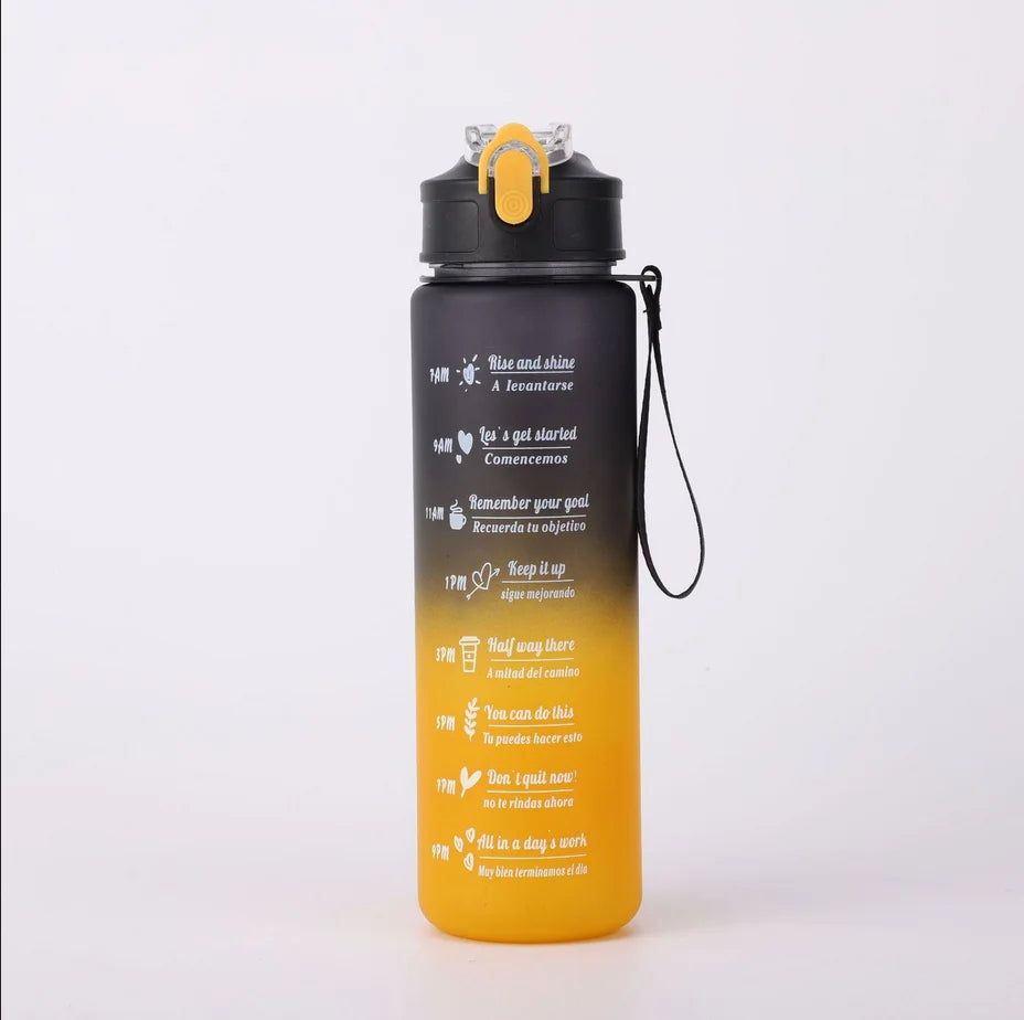 750ml Motivational Sports Water Bottle Leak Proof Fitness Hydration Cup