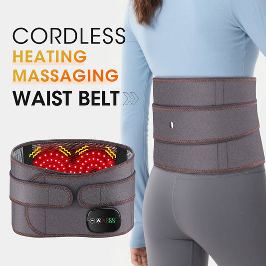 Electric Cordless Heated Waist Massager Red Light Infrared Lumbar Belt