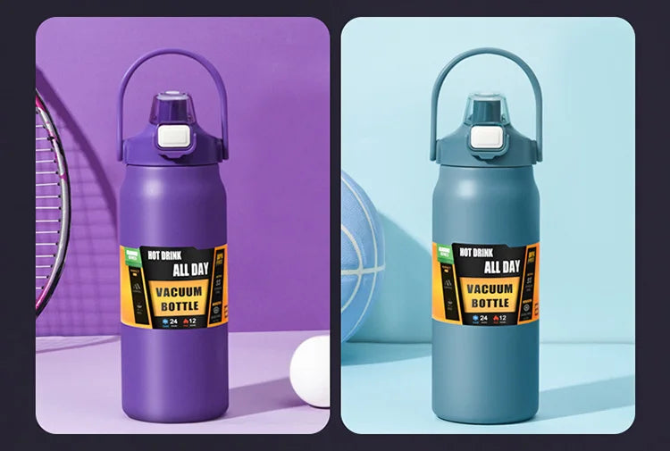 Insulated Stainless Steel Water Bottle Vacuum Flask with Straw Lid
