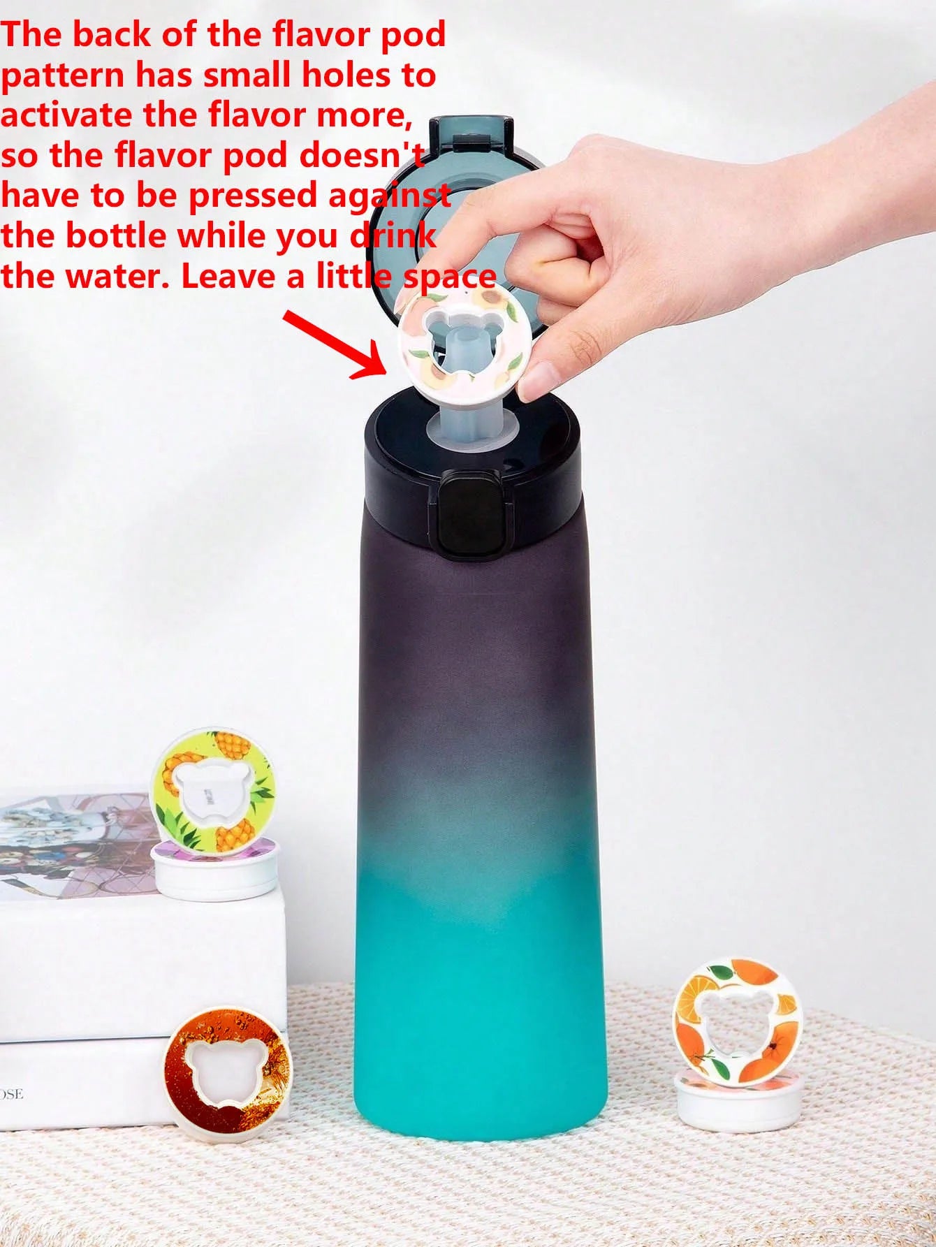 650ml Flavored Water Bottle Scented Air Infused Sports Cup with Pod