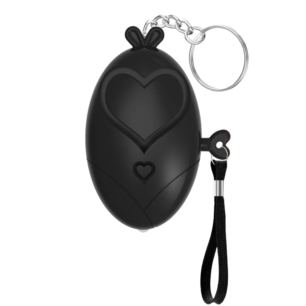 Heart Shaped Personal Alarm 130dB Safety Siren Keychain Emergency Tool