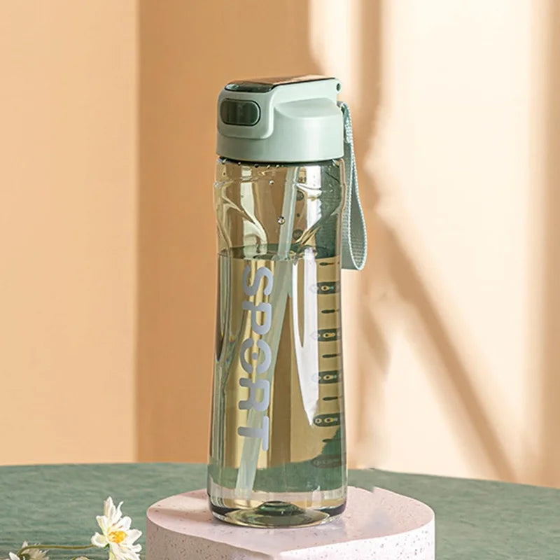 800ml Portable Sport Water Bottle with Straw Leak Proof Gym Cup - 8