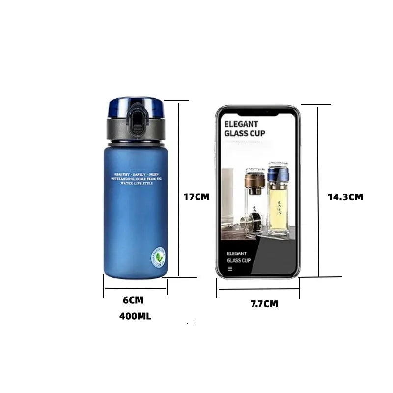 400ml Leak Proof Sports Water Bottle BPA Free Portable Fitness Jug