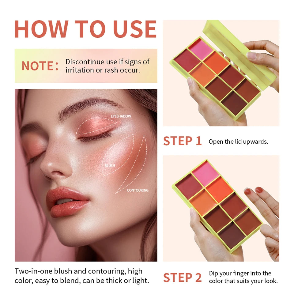 Blush Eyebrow Cream Highlighter Palette Matte Shimmer Makeup Cosmetics - 14