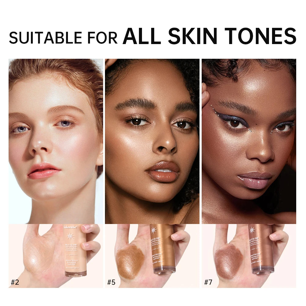 Halo Glow Liquid Face Filter Highlighter & Dewy Skin Bronzer Serum - 4