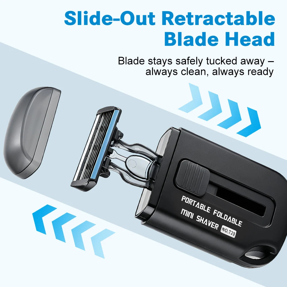 Mini Retractable Manual Travel Shaver Folding Portable Razor - 2