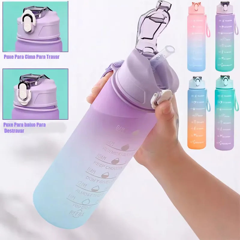 750ml Gradient Sports Water Bottle with Straw and Time Marker - 5