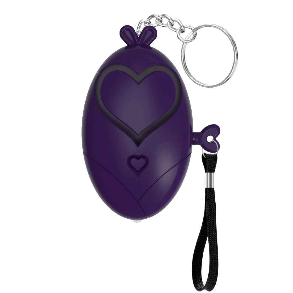 Heart Shaped Personal Alarm 130dB Safety Siren Keychain Emergency Tool - 10