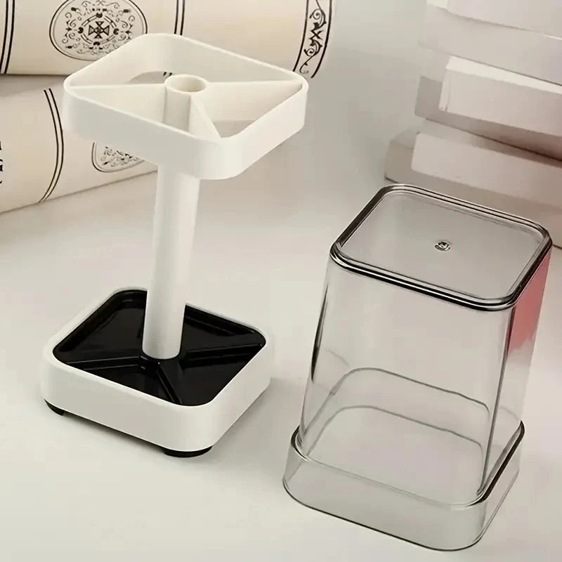 Dustproof Toothbrush Holder and Mouthwash Cup Bathroom Organizer Set - 4