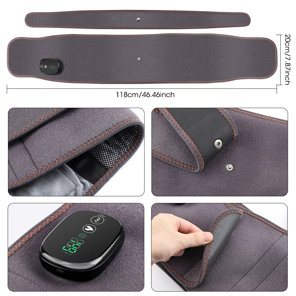 Electric Cordless Heated Waist Massager Red Light Infrared Lumbar Belt - 14