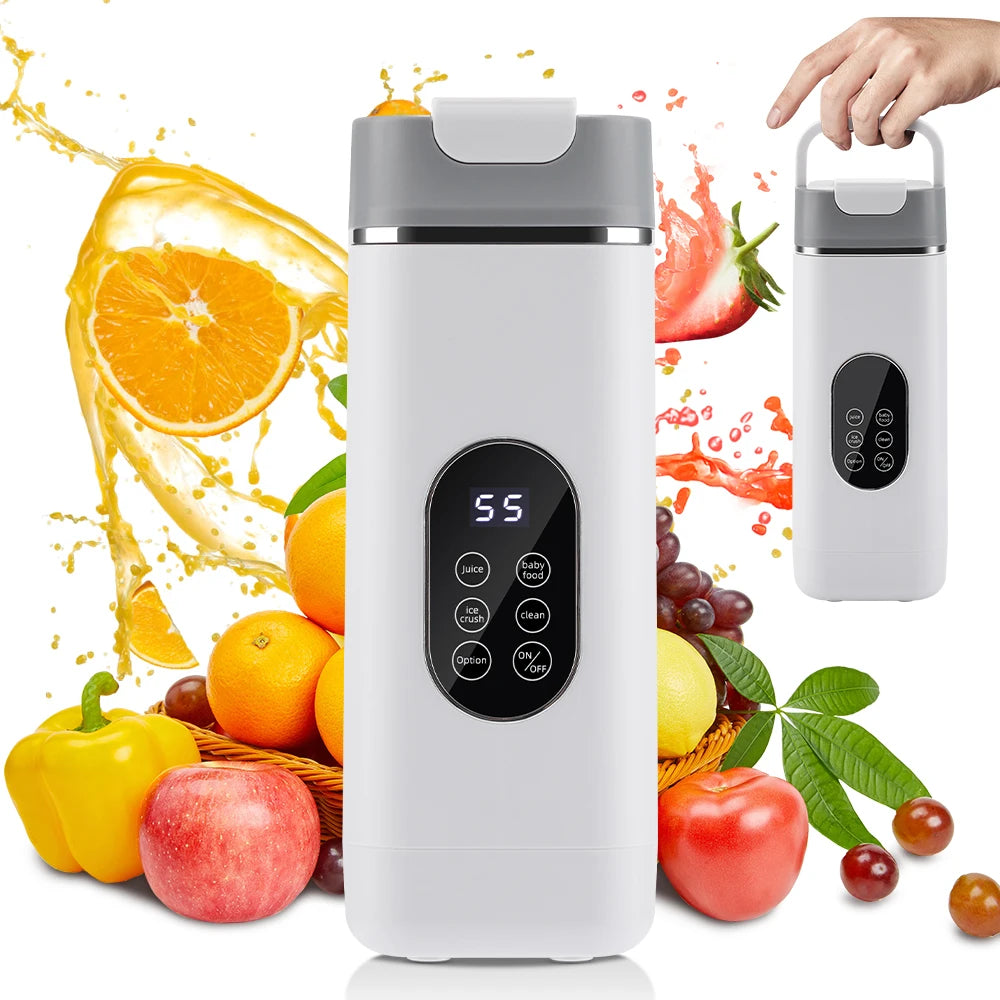 Portable 12-Blade Electric Juicer Cup & Smoothie Blender Bottle