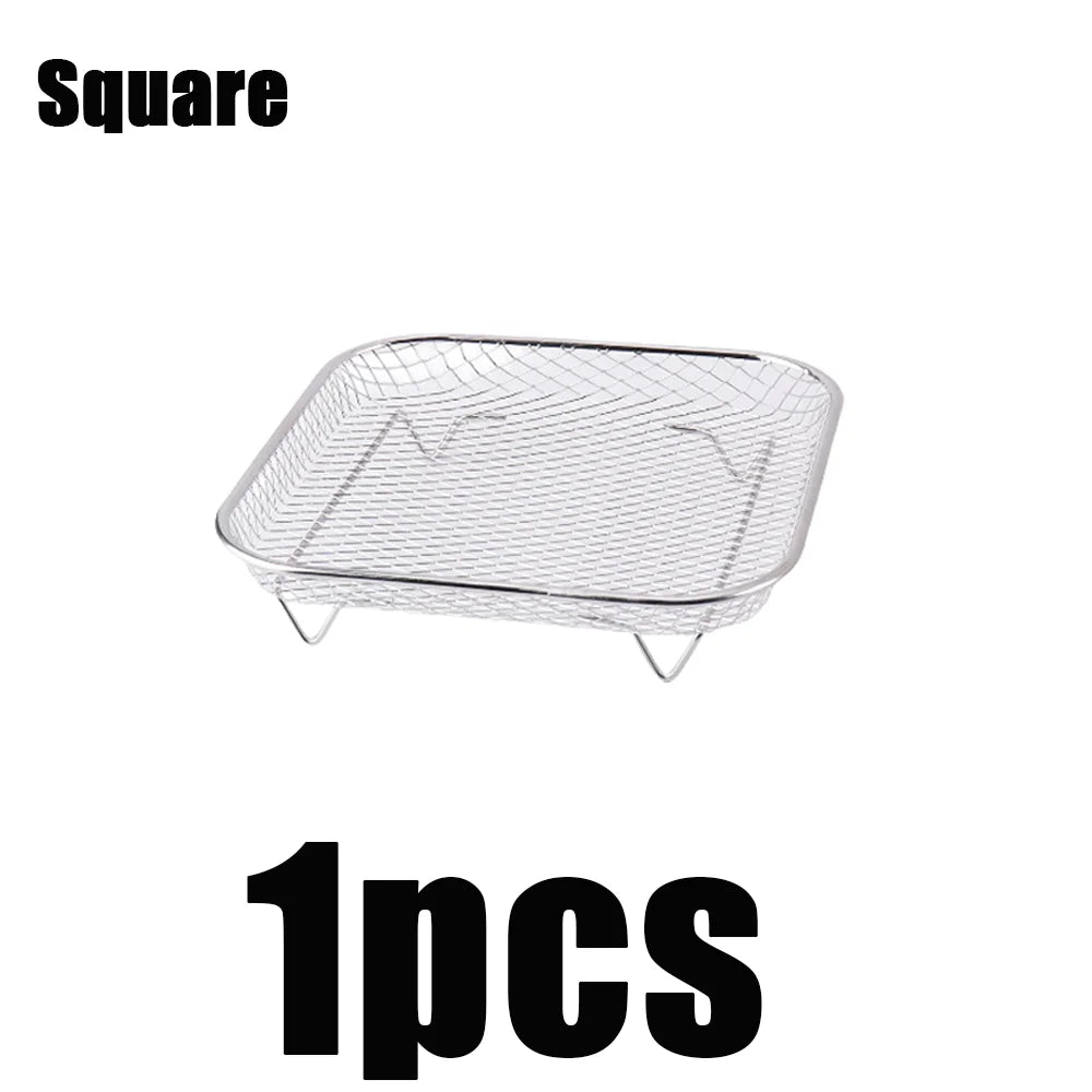 Stackable Air Fryer Rack Stainless Steel Grilling and Steaming Tray - 21