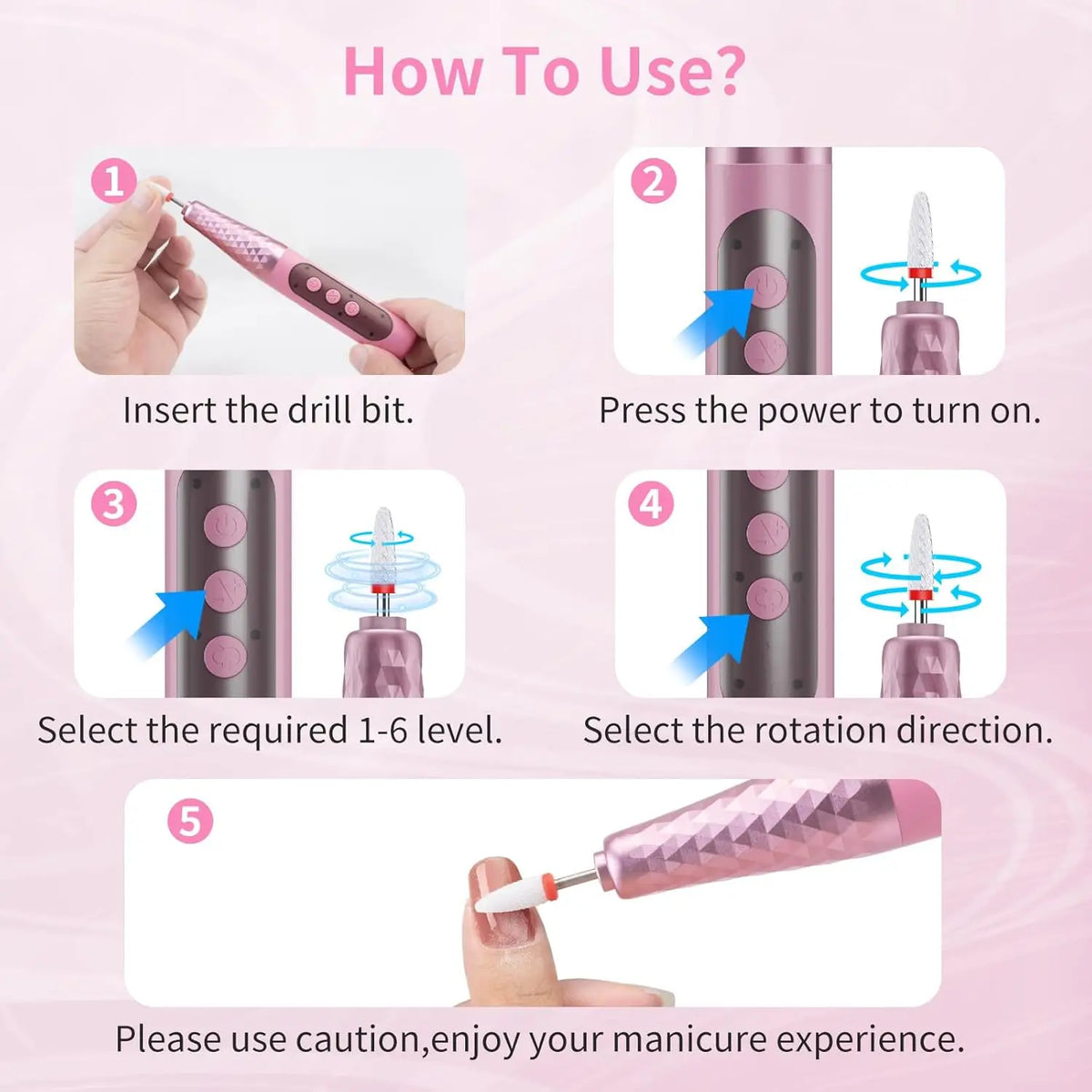 Cordless Electric Nail Drill Machine Manicure Kit