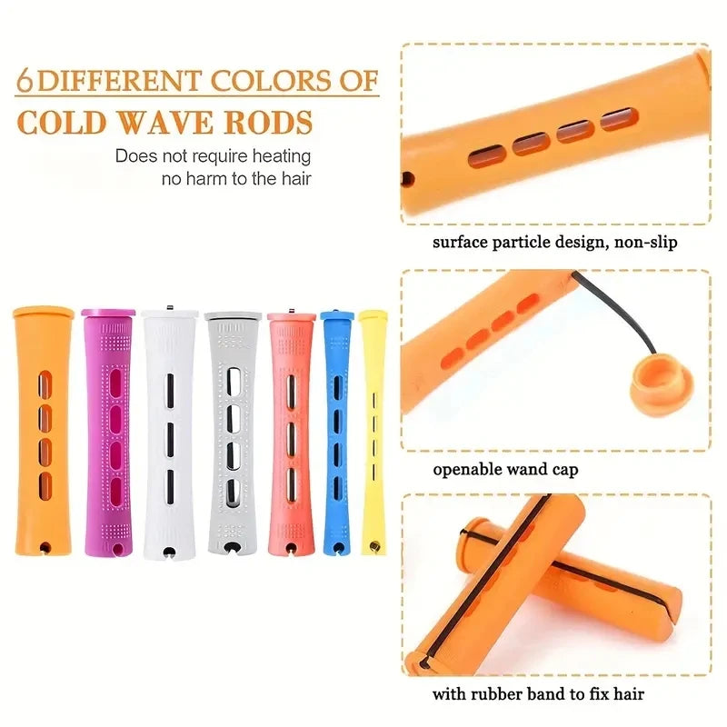 10pcs Hair Perm Rods Set Professional Curling Styling Tools