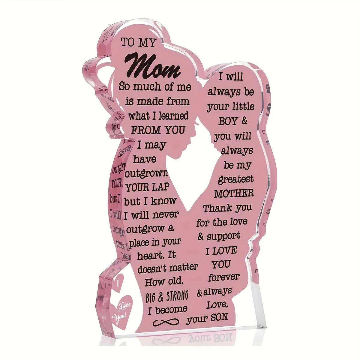Acrylic Mom Plaque Sign Heartfelt Birthday Gift for Mom from Son - 1