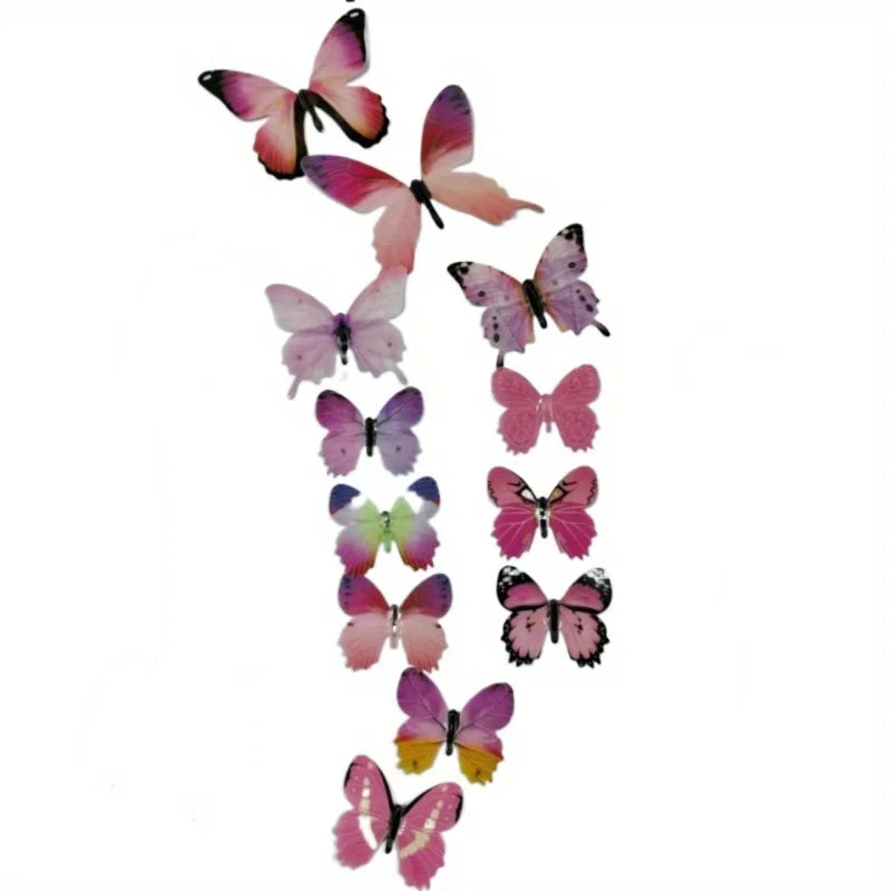 12PCS 3D Luminous Butterfly Wall Stickers Glow in the Dark Home Decor - 17