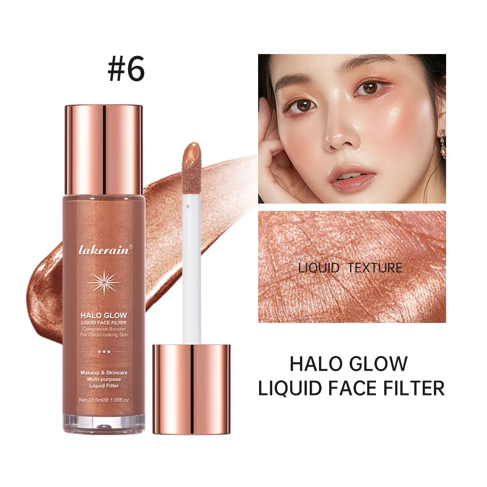Halo Glow Liquid Face Filter Highlighter & Dewy Skin Bronzer Serum